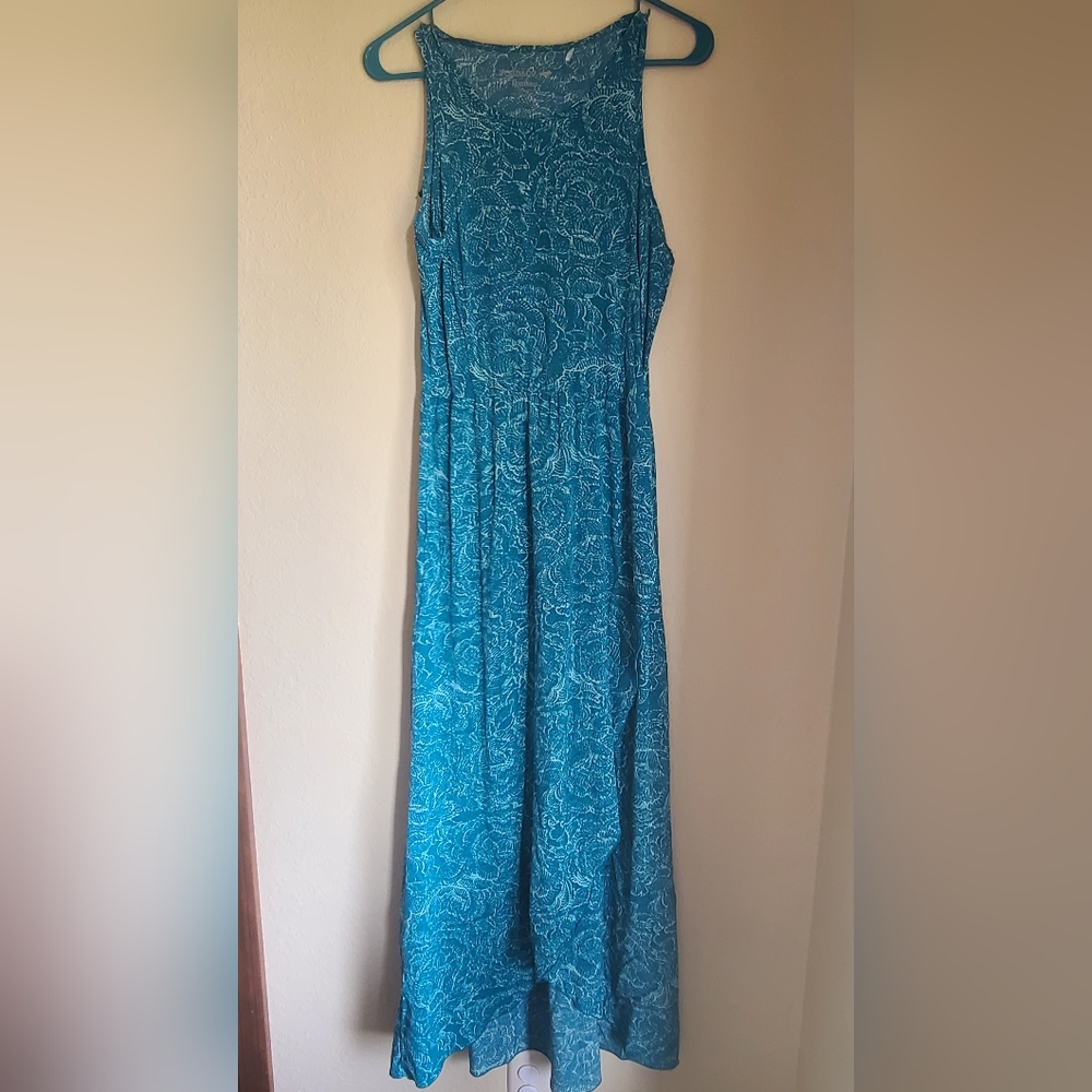 Medium Toad & Co. Teal Blue Maxi Dress